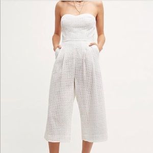 White Eyelet Jumpsuit Midi